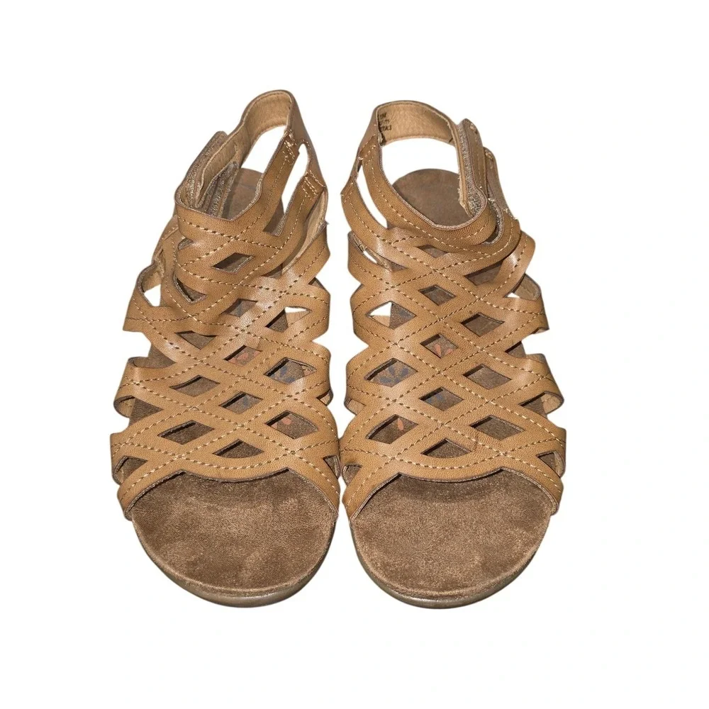 Baretraps Strappy Sandals Women 10 Brown Trella Slingback Comfort Wedge‎ Shoes
